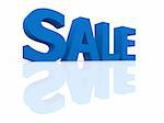 3d rendered illustration of the blue word "sale"