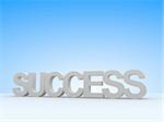 3d rendered illustration of the word success