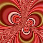 Background design with fractals in red, brown, gold and pink