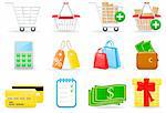 Vector illustration of shopping icons