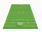 perspective view of an empty soccer field -3d renderig