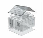 3d sketch of a house. Object over white