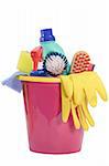 Cleaning Equipment on bright Background