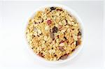 Muesli Breakfast In A Bowl or Cup With White Background