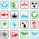 Vector illustration with environmental icons