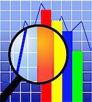 Illustration of a magnifying glass inspecting a graph