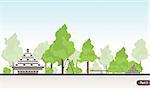 This is one part of a great panorama illustration about an ideal suburb. You can use the images separate or you can use up together the six illustration.