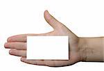 holding blank business card