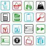 Vector illustration of shopping icons