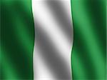 patriotic symbol shiny Flag of Nigeria, banner