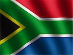 vector waved Flag of South Africa, illustration