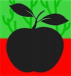 Illustration of silhouette of apple