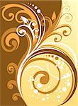 Orange and brown curves on a yellow background.