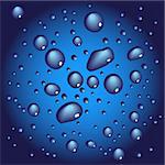 Vector - Water drops on a metallic background