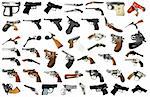 High resolution photos of various pistols each isolated on a white background. Pack of 48, great value for money!