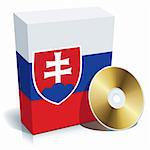Slovak software box with national flag colors and CD.