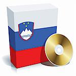 Slovenian software box with national flag colors and CD.