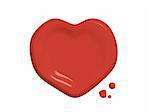 Red post stamps in heart form. Over white