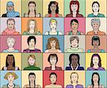 Twenty five adult woman of various age and different nationality