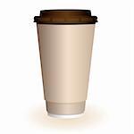 Large brown hot coffee or tea disposable paper cup