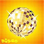 retro party background with disco ball,vector illustration