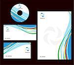 abstract wave line style Business card. Vector illustration