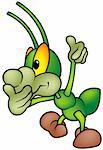 Happy Green Bug 03 - standing bug, cartoon illustration as vector