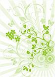 Cherry green blossom background