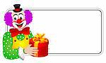 Clown with gift box