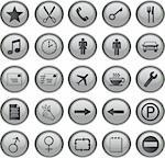 web icons set grey