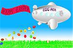 Funny greet with easter. Bunny flight