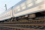 Train passing by with motion blur