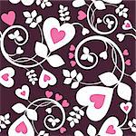 Seamless background from a hearts ornament, Fashionable modern wallpaper or textile