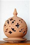 Traditional lamp, hand made ceramic clay, Handicrafts of Sicily