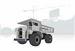 gray quarry truck, vector illustration