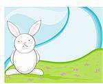 Easter Bunny Scene for test or window for product More Easter Vectors In Portfolio