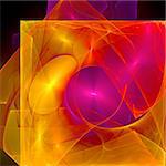 Abstract background. Orange - purple palette. Raster fractal graphics.