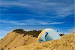 Special tent set on the grassland of high mountain.