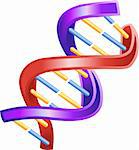 An illustration of a shiny DNA double helix icon