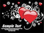 black background with valentine vector