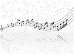 musical background with black classical notes on white that can be scaled to any size