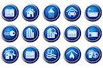 Real Estate icons on white background