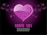 purple color heart with swirl design
