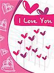 vector love card with funky design