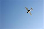 Starting airplane seen at the airfield of the german island Helgoland Düne