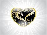 abstract black heart with swirl design