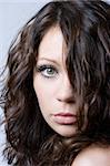 Close-up portrait of a beautiful young brunette