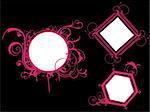 three beautiful pattern frames, vector illustration