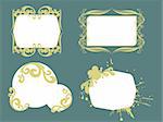 set of stylish swirl design frame illustration