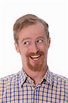 Portrait of smiling man on white background